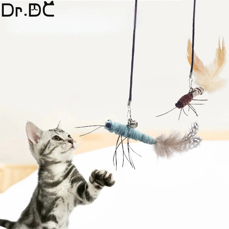 Karoly Matty™ Sky-Dancer Interactive Cat Wand - Premium Dragonfly & Feather Teaser Toy with Flexible High-Elasticity Wire