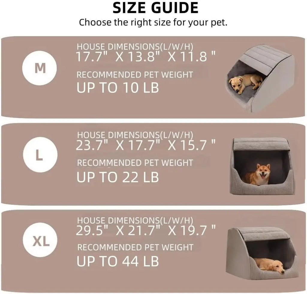 Karoly Matty™ Ultimate Guardian Retreat - Extra Large Orthopedic Memory Foam Dog House & Cozy Indoor Cave for Large Dogs