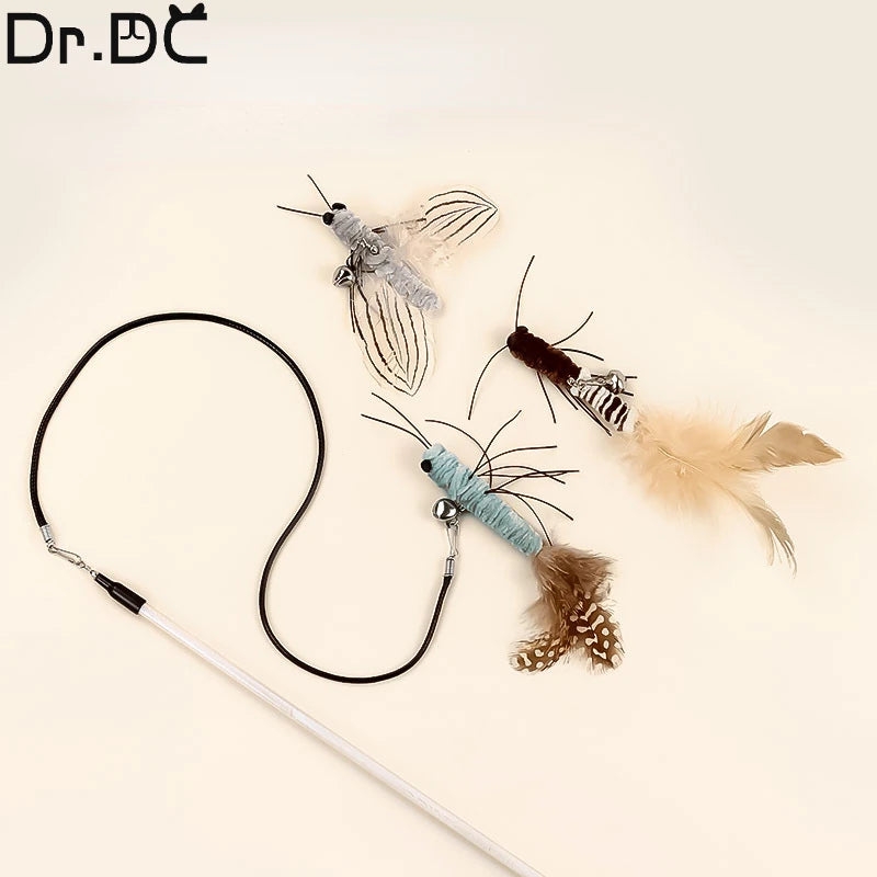 Karoly Matty™ Sky-Dancer Interactive Cat Wand - Premium Dragonfly & Feather Teaser Toy with Flexible High-Elasticity Wire